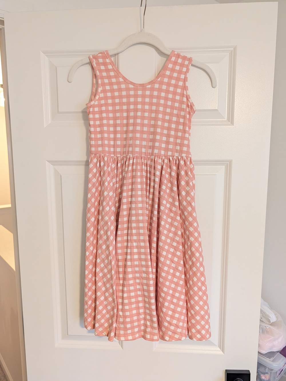 Girls Pink Gingham Sleeveless Twirl Dress By Alice + Ames